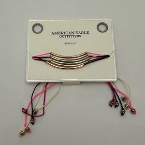American Eagle Bracelet Set in Black Blue Pink & Cream